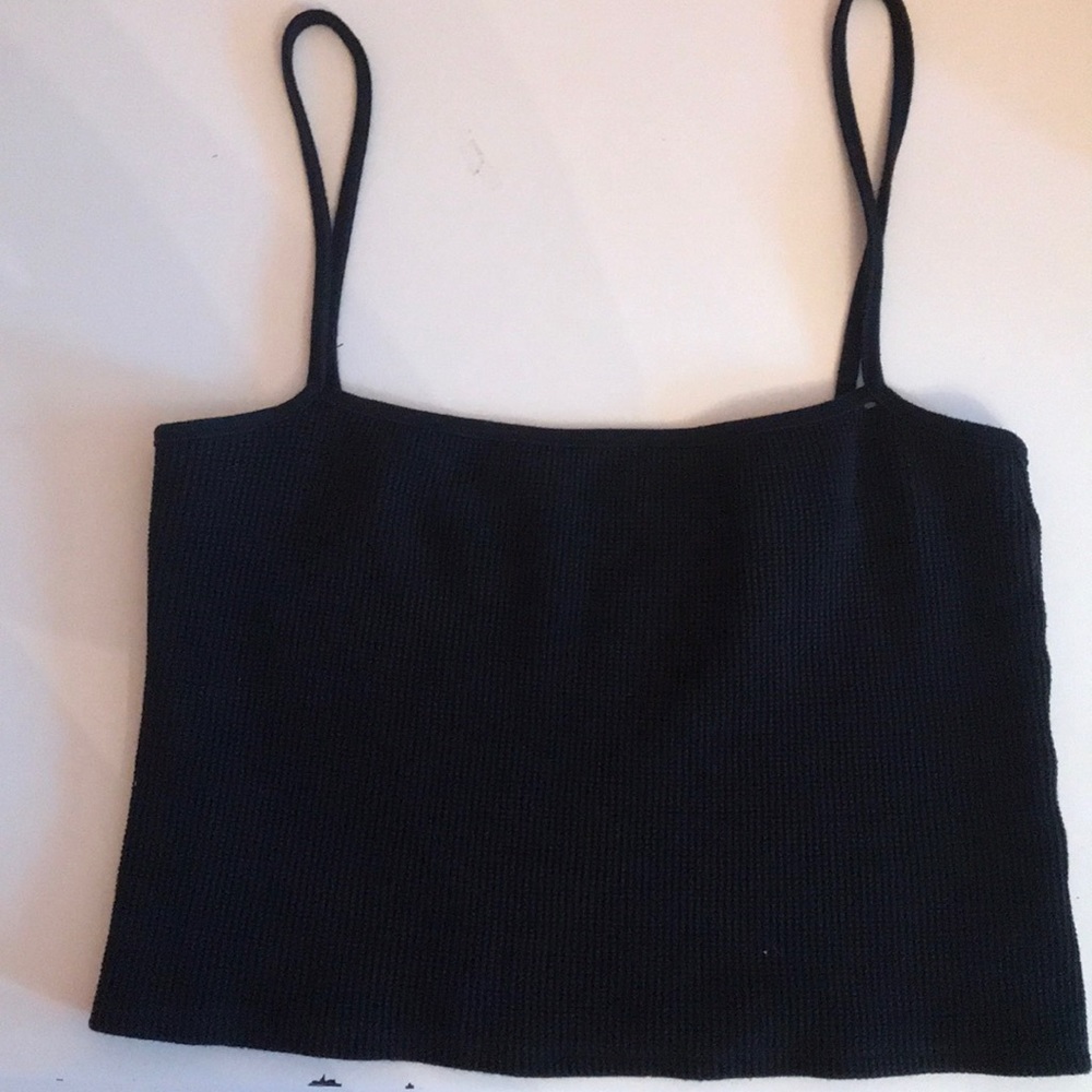 Brandy Melville waffle knit black tank :)